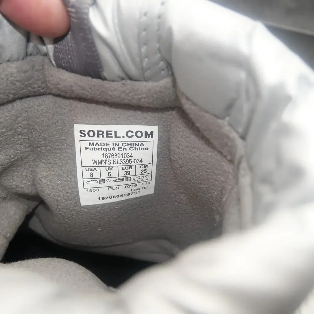 NEW Sorel Women's Out N About Puffy Mid WP Boot Women's 8 Silver - Picture 7 of 8
